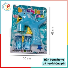 Đồ chơi Súng Bắn Bong Bóng Hình Cá Heo Không Pin 8899 Tặng Kèm 2 Lọ Xà Phòng cho bé đồ chơi trẻ em Peekaboo Toys