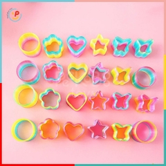 Hộp 12 vòng lò xo ma thuật nhiều màu hình ngôi sao trái tim bông hoa đồ chơi trẻ em Peekapaw Toys