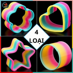 Hộp 12 vòng lò xo ma thuật nhiều màu hình ngôi sao trái tim bông hoa đồ chơi trẻ em Peekapaw Toys