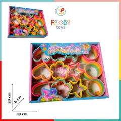 Hộp 12 vòng lò xo ma thuật nhiều màu hình ngôi sao trái tim bông hoa đồ chơi trẻ em Peekapaw Toys