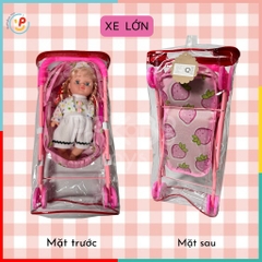 Búp bê có xe đẩy gấp lại được cho bé tập đi đồ chơi trẻ em Peekaboo Toys