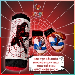 Bao tập đấm bốc Boxing Muay Thai cho trẻ em hình Người Nhện size lớn 50 cm PeeKaPaw Toys