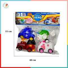Đồ chơi Túi 4 Xe Mô Hình Robocar Poli Chạy Trớn 868-14 Peekapaw Toys