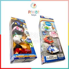 Hộp 4 xe RoboCar Poli mô hình xe đồ chơi chạy trớn 868 - 15 PeeKaPaw Toys