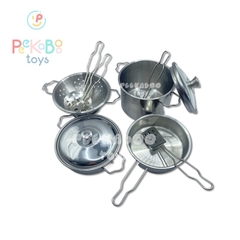 Đồ Chơi Dụng Cụ Nấu Ăn Nhà Bếp Mini Bằng INOX 3815 PeeKaPaw Toys