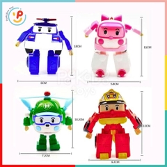 Hộp 4 xe RoboCar Poli cao cấp biến hình 2in1 mô hình xe đồ chơi chạy trớn không pin 868- 4 đồ chơi trẻ em Peekaboo Toys