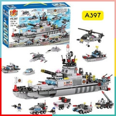 Bộ xếp hình Mô Hình Tàu Chiến Hạm Máy Bay Xe Tải 8 mẫu trong 1 906 mảnh LXA397 đồ chơi trẻ em Peekaboo Toys