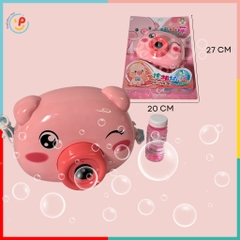 Đồ chơi thổi bong bóng máy ảnh ếch xanh heo hồng dùng pin có dây đeo tặng kèm 1 chai nước xà phòng 6475 peekabootoys