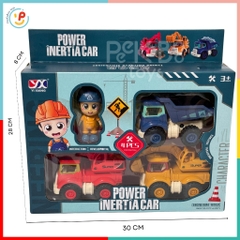 Hộp mô hình xe công trình xe cẩu xe xúc xe chở cát chạy trớn 987D đồ chơi trẻ em Peekaboo Toys
