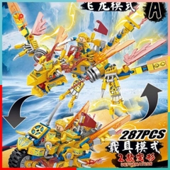 Trọn bộ 2 hộp xếp hình lắp ráp Chiến Binh Rồng Peekabootoys 85006