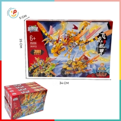 Trọn bộ 2 hộp xếp hình lắp ráp Chiến Binh Rồng Peekabootoys 85006