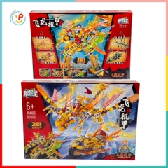 Trọn bộ 2 hộp xếp hình lắp ráp Chiến Binh Rồng Peekabootoys 85006