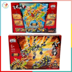 Trọn bộ 2 hộp xếp hình lắp ráp Chiến Binh Rồng Peekabootoys 85006