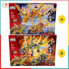 Trọn bộ 2 hộp xếp hình lắp ráp Chiến Binh Rồng Peekabootoys 85006