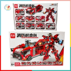 Hộp xếp hình lắp ráp robot và chiến xe cỡ lớn 54 cm 687 mảnh peekabootoys K0238