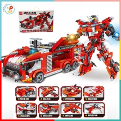 Hộp xếp hình lắp ráp robot và chiến xe cỡ lớn 54 cm 687 mảnh peekabootoys K0238