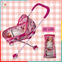 Búp bê có xe đẩy gấp lại được cho bé tập đi đồ chơi trẻ em Peekaboo Toys