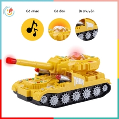Đồ chơi xe tăng chạy pin có đèn nhạc xoay 360 độ 2840 đồ chơi trẻ em Peekaboo Toys