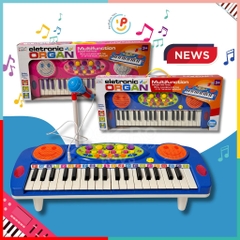 Đồ chơi Đàn Organ 3702 có kèm micro cho bé tập hát làm ca sĩ học âm nhạc PeeKaPaw Toys