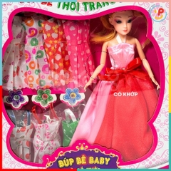 (Hàng VN) Hộp Búp bê Baby có khớp thời trang 08 mẫu váy 008 đồ chơi trẻ em Peekaboo Toys