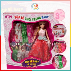 (Hàng VN) Hộp Búp bê Baby có khớp thời trang 08 mẫu váy 008 đồ chơi trẻ em Peekaboo Toys