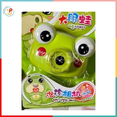 Đồ chơi thổi bong bóng máy ảnh ếch xanh heo hồng dùng pin có dây đeo tặng kèm 1 chai nước xà phòng 6475 peekabootoys