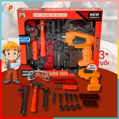 Đồ chơi dụng cụ sửa chữa lắp ốc vít mô phỏng có máy khoan được 36778-79 PeeKaPaw Toys