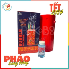 (Tết 2024) Máy tạo bong bóng p.háo hoa dùng pin có nhạc đèn siêu đẹp