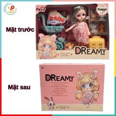 Đồ chơi Búp Bê xe đẩy và thú cưng Dreamy 6644 PeeKaPaw