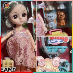 Đồ chơi Búp Bê xe đẩy và thú cưng Dreamy 6644 PeeKaPaw