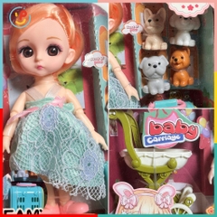 Đồ chơi Búp Bê xe đẩy và thú cưng Dreamy 6644 PeeKaPaw