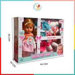 Đồ chơi Búp bê em bé sơ sinh có âm thanh giúp bé tập chăm sóc em thay tã, thay quần áo, 332-6