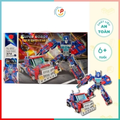 Hộp xếp hình Super Robot 2in1 Người máy và xe tải XJ852 374 mảnh