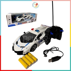 Xe cảnh sát điều khiển từ xa có âm thanh pin sạc 665 PeeKaPaw Toys