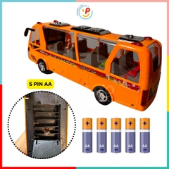 Đồ chơi Xe buýt dùng pin có đèn nhạc xoay 2609 peekabootoys