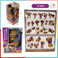 Hộp robot biến hình xe công trường cao cấp 625 xe bồn xe cẩu xe xúc xe ủi