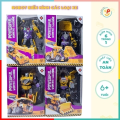 Hộp robot biến hình xe công trường cao cấp 625 xe bồn xe cẩu xe xúc xe ủi