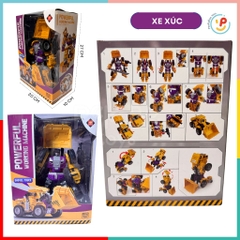Hộp robot biến hình xe công trường cao cấp 625 xe bồn xe cẩu xe xúc xe ủi