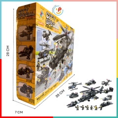 Bộ xếp hình lắp ráp City Special Forces Trực thăng 554 mảnh 8in1 A325 đồ chơi trẻ em Peekaboo Toys