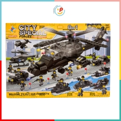 Bộ xếp hình lắp ráp City Special Forces Trực thăng 554 mảnh 8in1 A325 đồ chơi trẻ em Peekaboo Toys