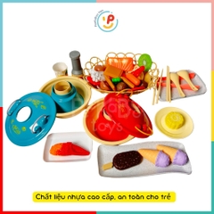 Bộ đồ chơi nấu ăn nồi lẩu buffet 90 chi tiết cho bé mô phỏng nhà hàng 20C2 PeeKaPaw Toys