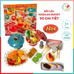 Bộ đồ chơi nấu ăn nồi lẩu buffet 90 chi tiết cho bé mô phỏng nhà hàng 20C2 PeeKaPaw Toys