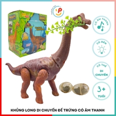 Đồ chơi Khủng long cổ dài ăn cỏ đẻ trứng CÓ ÂM THANH 6626 Rong Kai PeeKaPaw Toys
