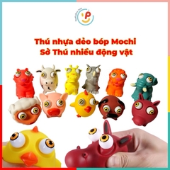 Đồ chơi thú nhựa dẻo bóp Mochi bouncy cao su silicon Sở Thú nhiều động vật