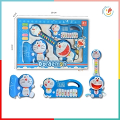 Bộ 3 món đàn organ đàn guitar điện thoại dùng pin CÓ ÂM THANH Doremon 1232