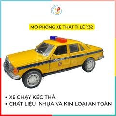 Mô hình xe cảnh sát Nhật Tanaka bằng hợp kim màu vàng tỷ lệ 1:32 mở cửa được