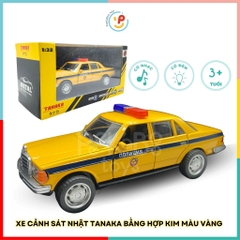 Mô hình xe cảnh sát Nhật Tanaka bằng hợp kim màu vàng tỷ lệ 1:32 mở cửa được