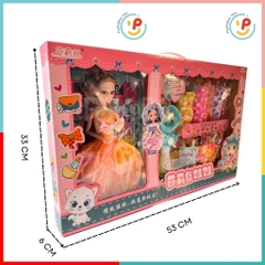 Hộp búp bê và phụ kiện dễ thương 53cm cho bé gái 636-56