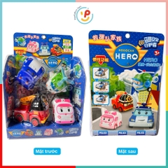 Hộp 4 xe Poli Robo Car chạy trớn 868-23 PeeKaPaw Toys