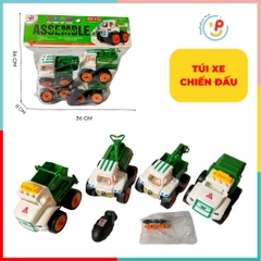 Túi 4 chiếc xe nhựa chạy trớn nhiều mẫu 589